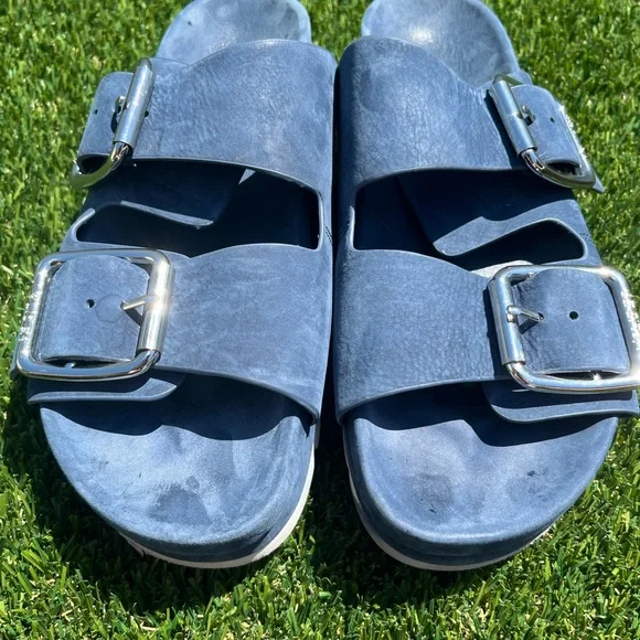 J/Slides ROGET SLIDE SANDAL IN NAVY NUBUCK Size 7 - Picture 6 of 10